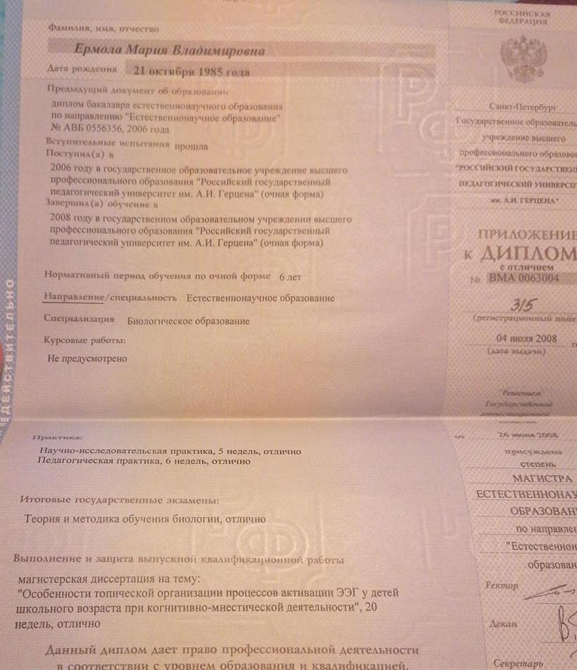 Диплом магистра