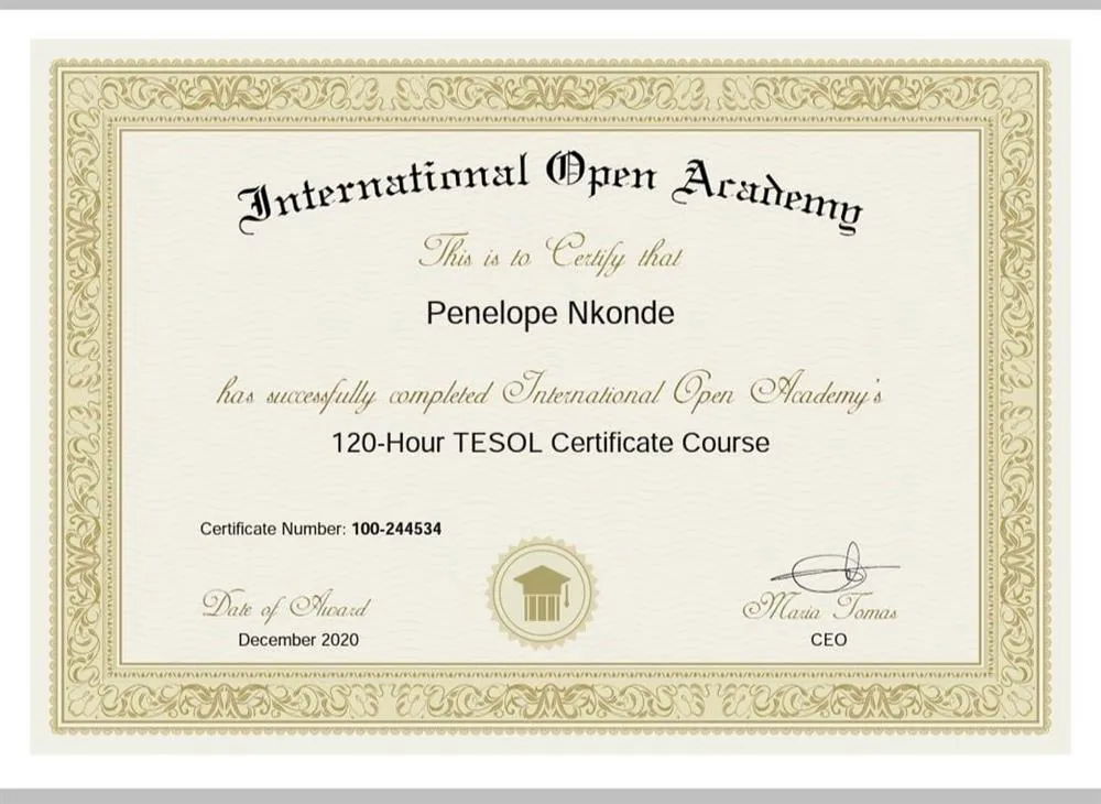 TESOL certificate
