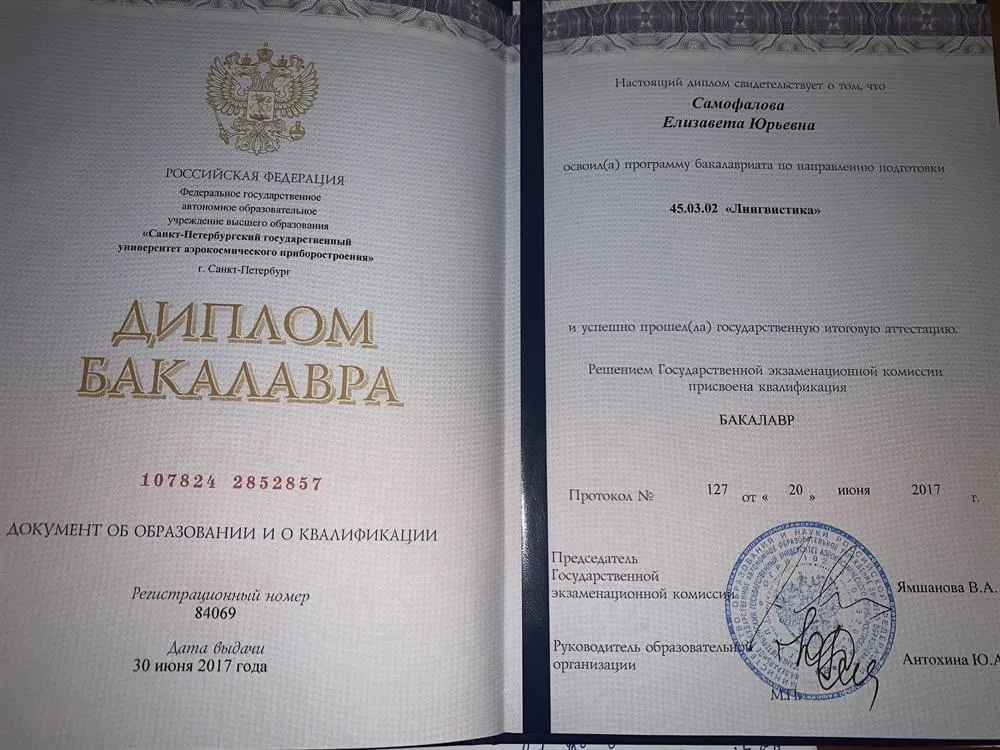 Диплом бакалавриата 