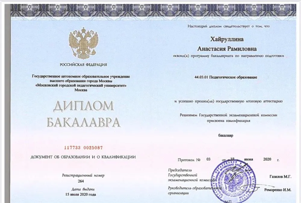 Диплом Бакалавра