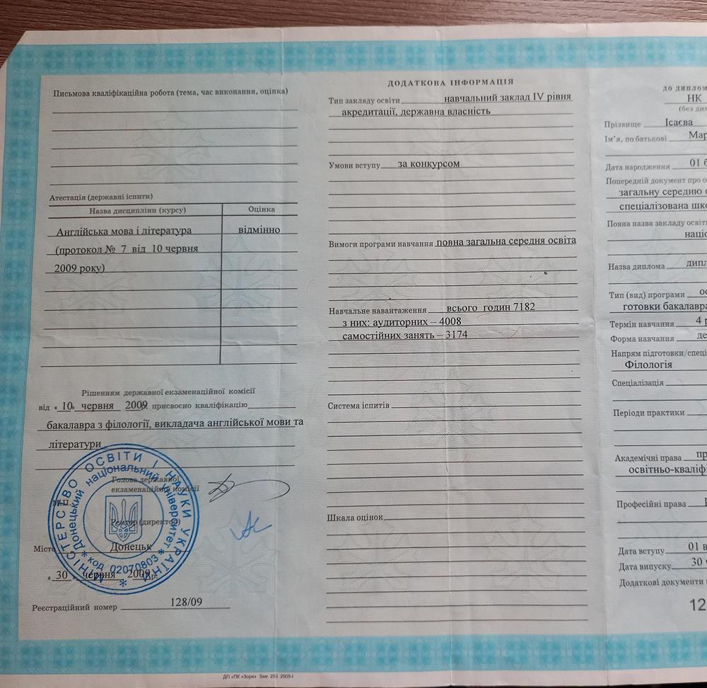Приложение к диплому
