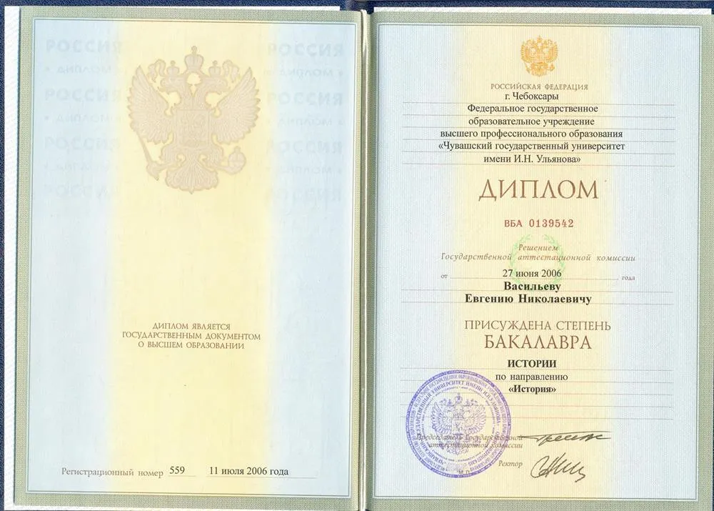 Диплом Бакалавра Истории