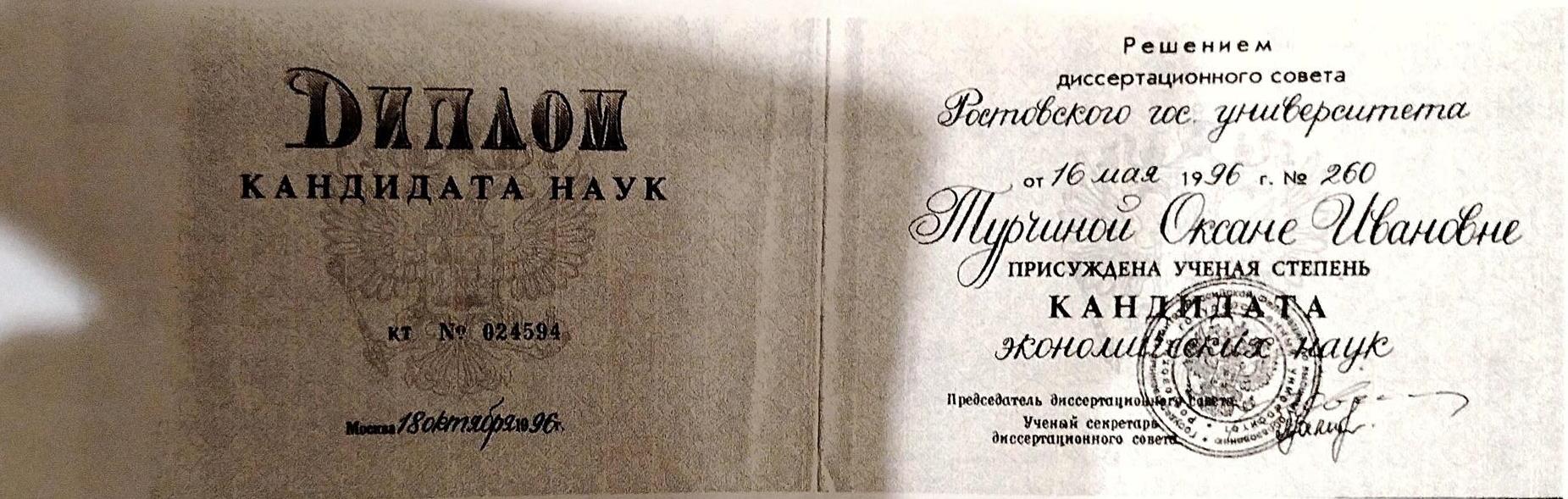 Диплом кандидата наук