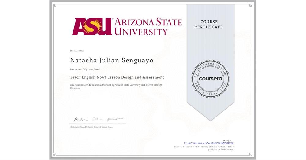 Arizona State University: Lesson design and Assessment 