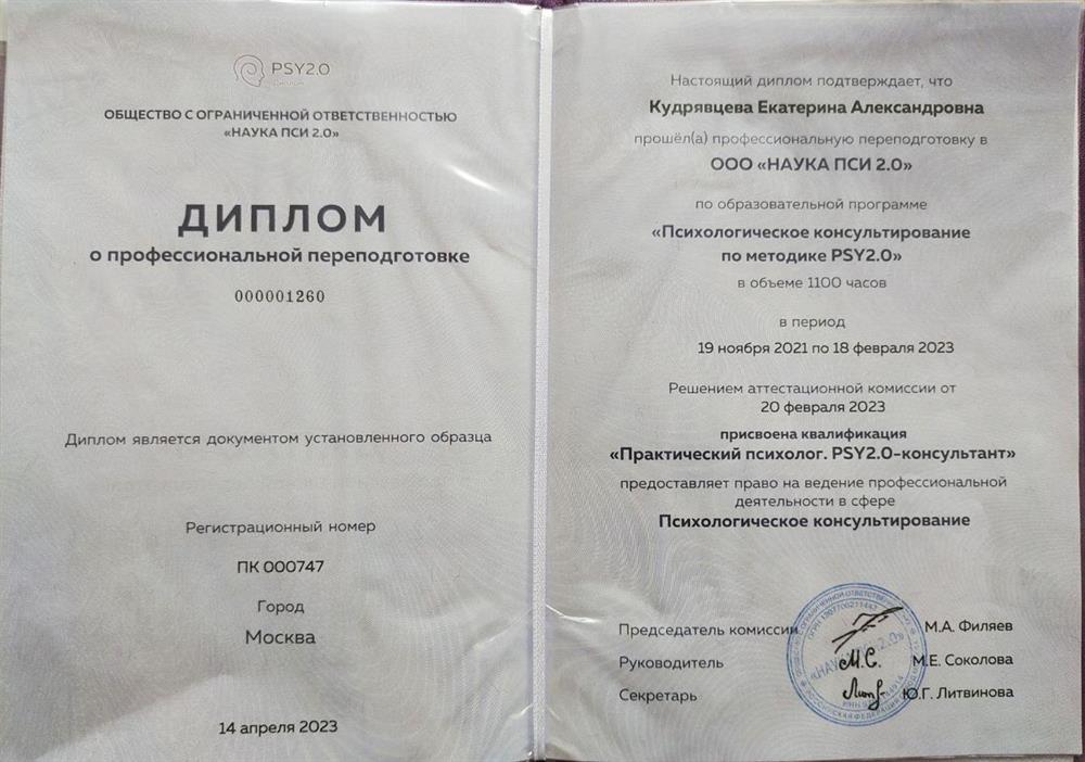 Диплом Psy 2.0
