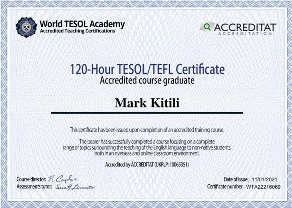 Сертификат TESOL/TEFL