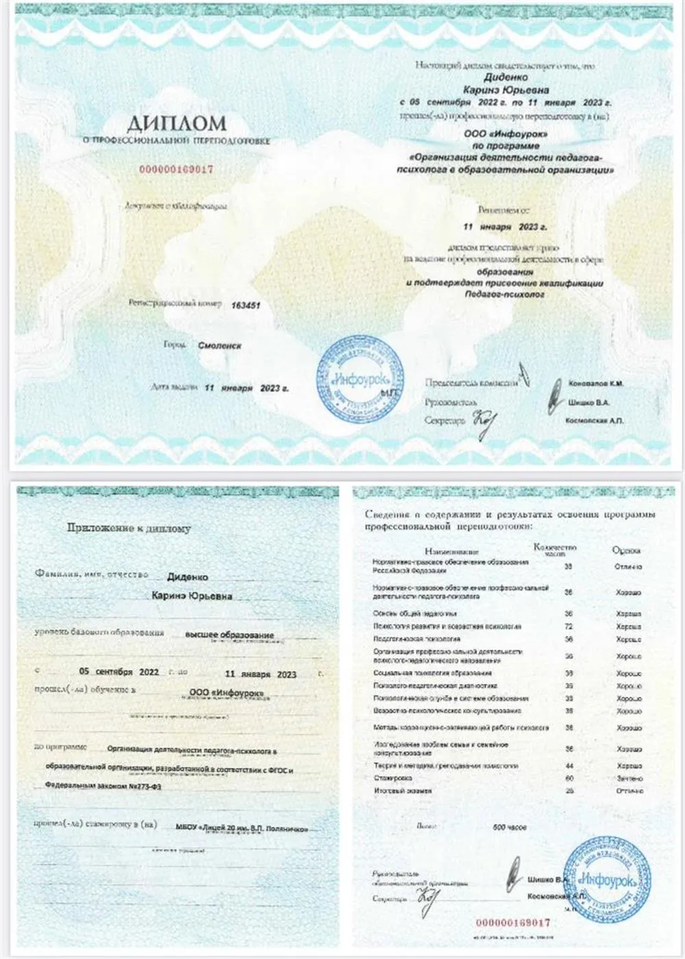 Диплом о профессиональной переподготовке