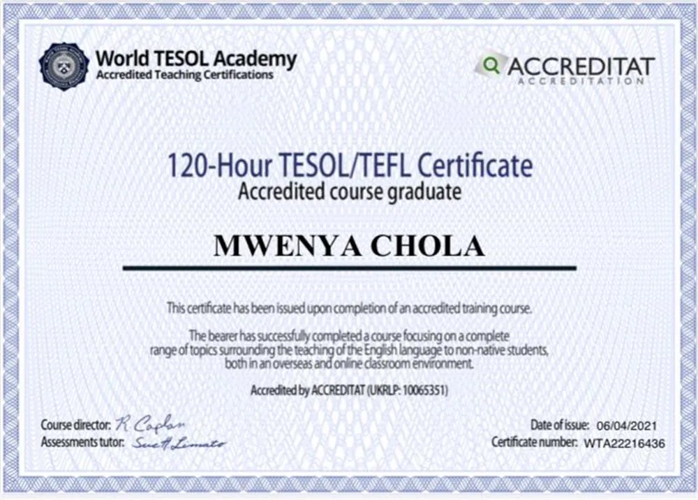 120-Hours TESOL/TEFL Certificate