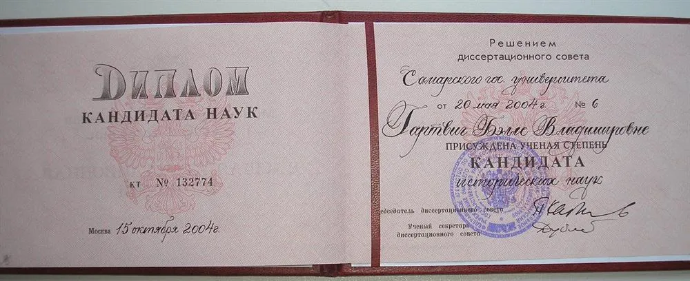 Диплом кандидата наук 