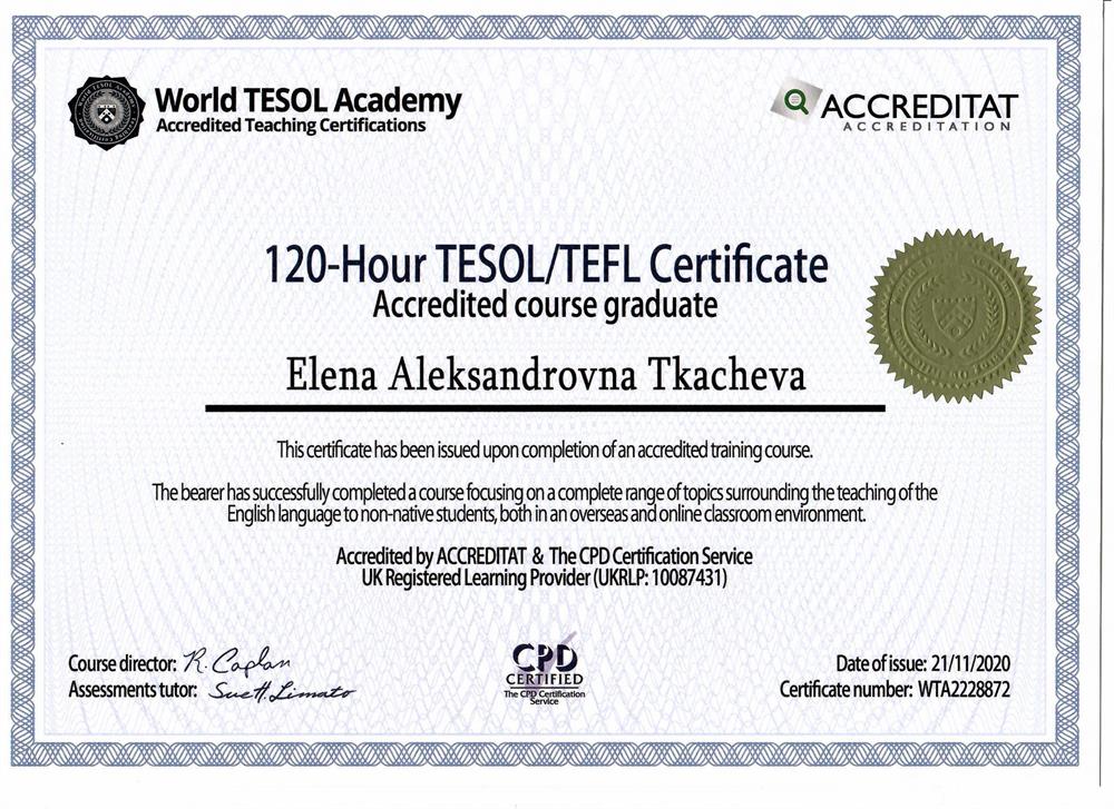 TESOL/TEFL 120-Hour