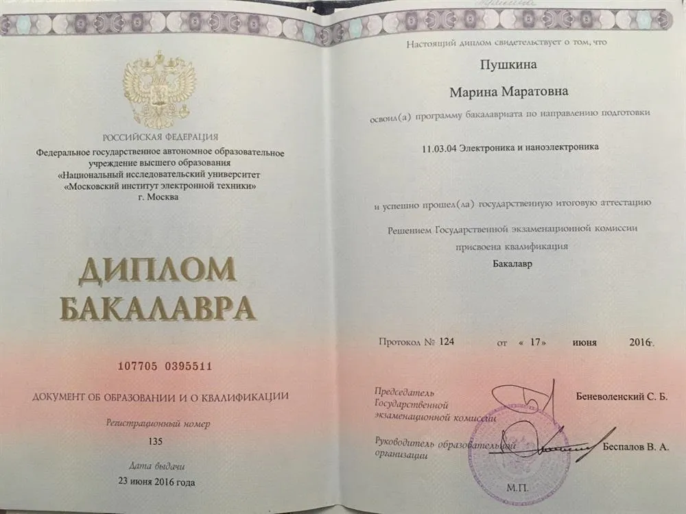 Диплом бакалавра 
