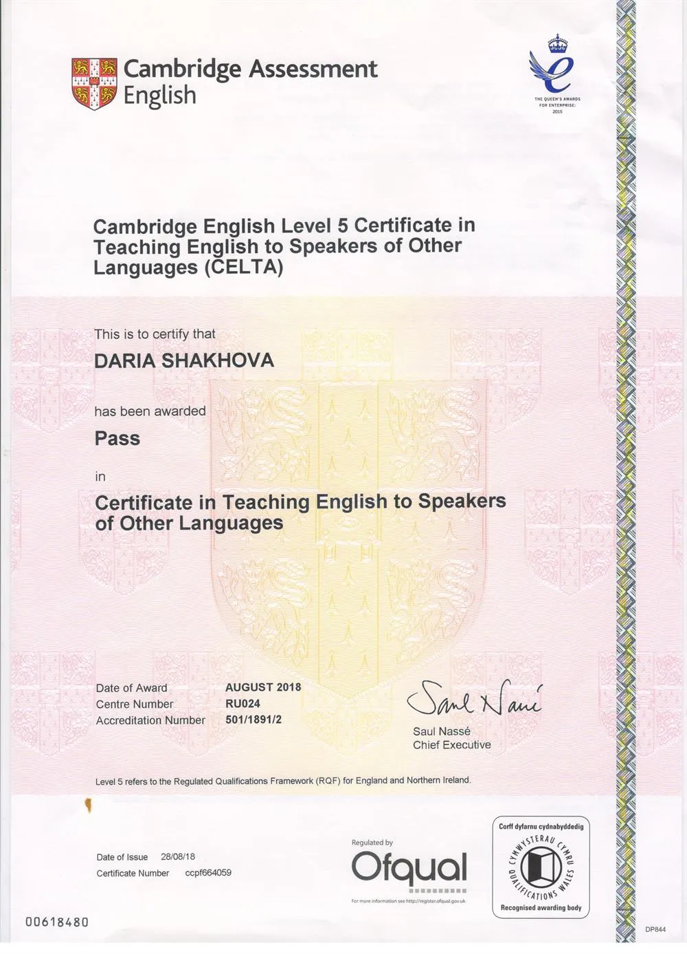 Cambridge Assessment English - CELTA (Certificate in Teaching English to Speakers of Other Languages) 