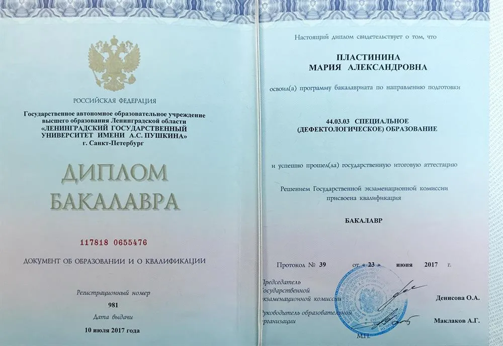 Диплом бакалавра 