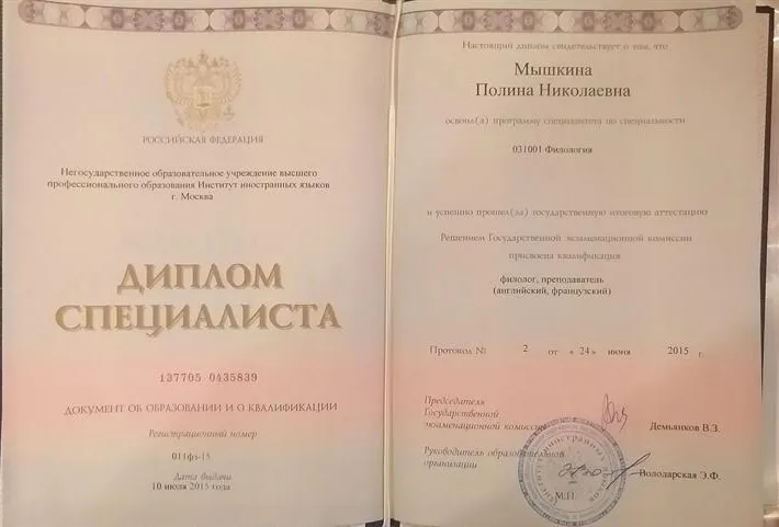 Диплом о Высшем Образовании 