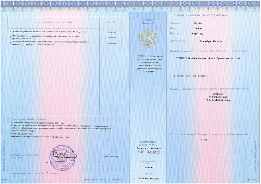 Диплом бакалавра лингвистики 