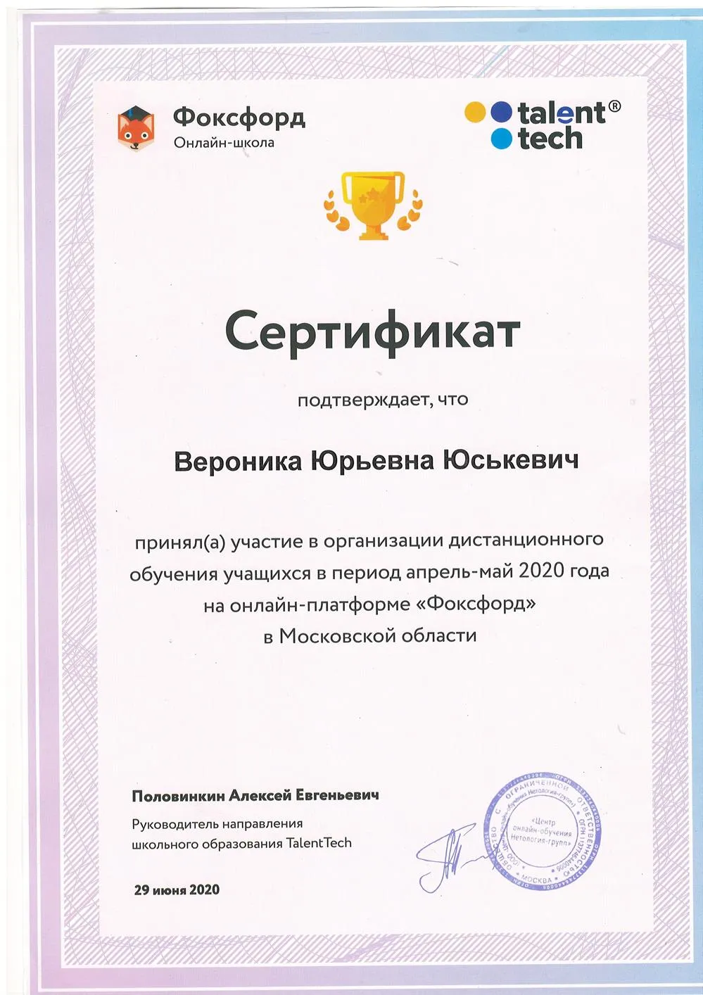Организация дистанционного обучения