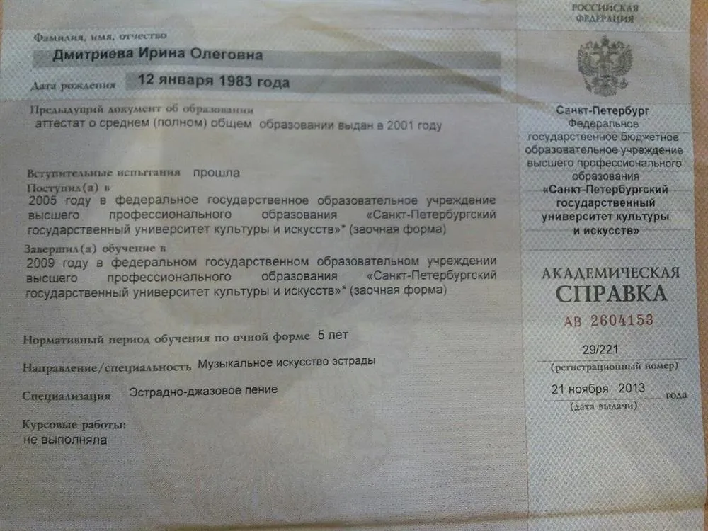 Академическая справка 