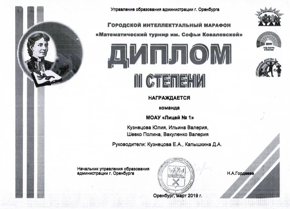 Дипломы учеников