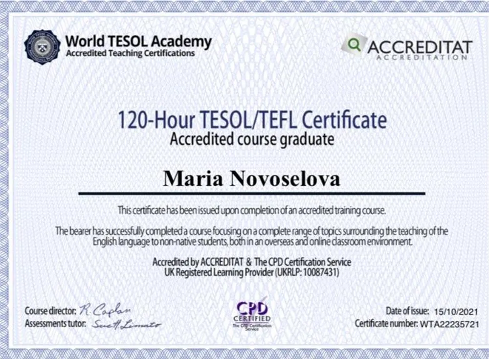 TESOL/TEFL Certificate
