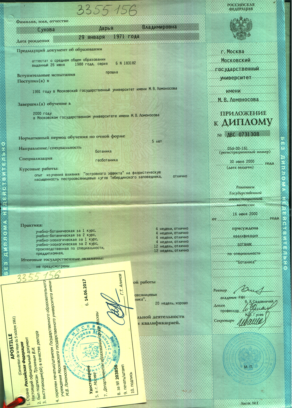 Апостиль к диплому