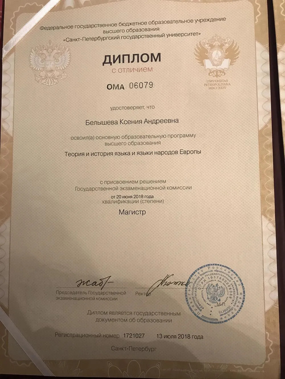 Диплом Магистра