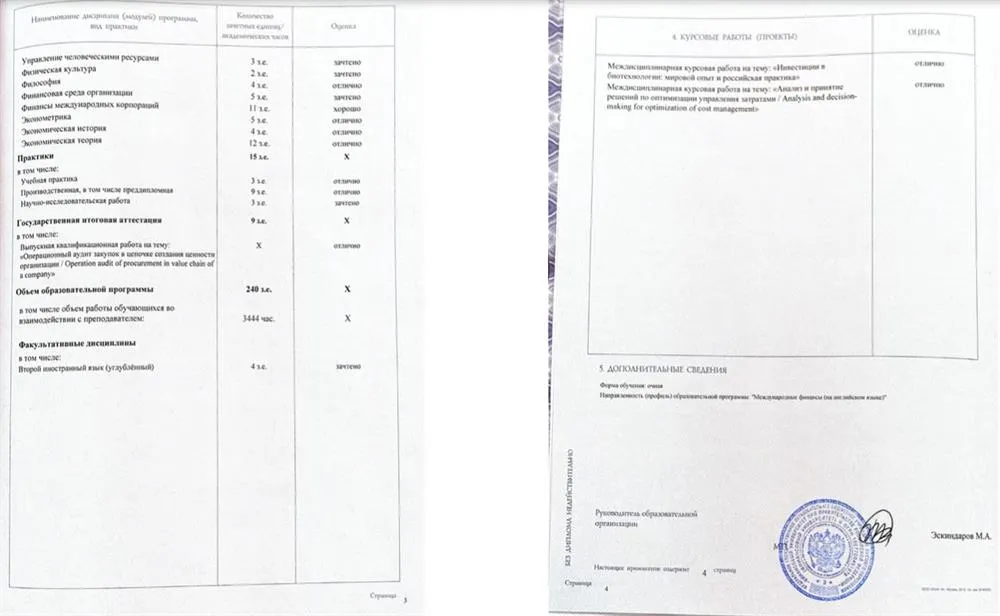 Диплом о высшем образовании 3 разворот