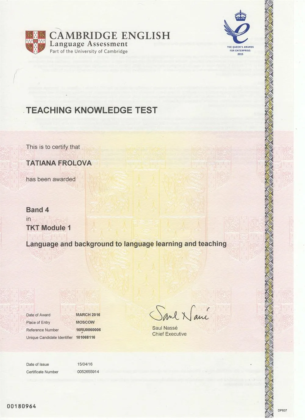 Cambridge Teaching Knowledge Test (TKT) Module 1: Language and background to language learning and teaching