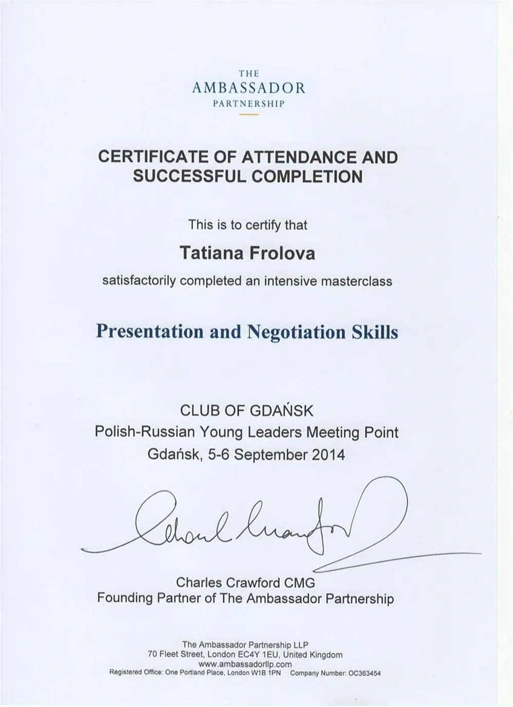 Presentation and Negotiation Skills