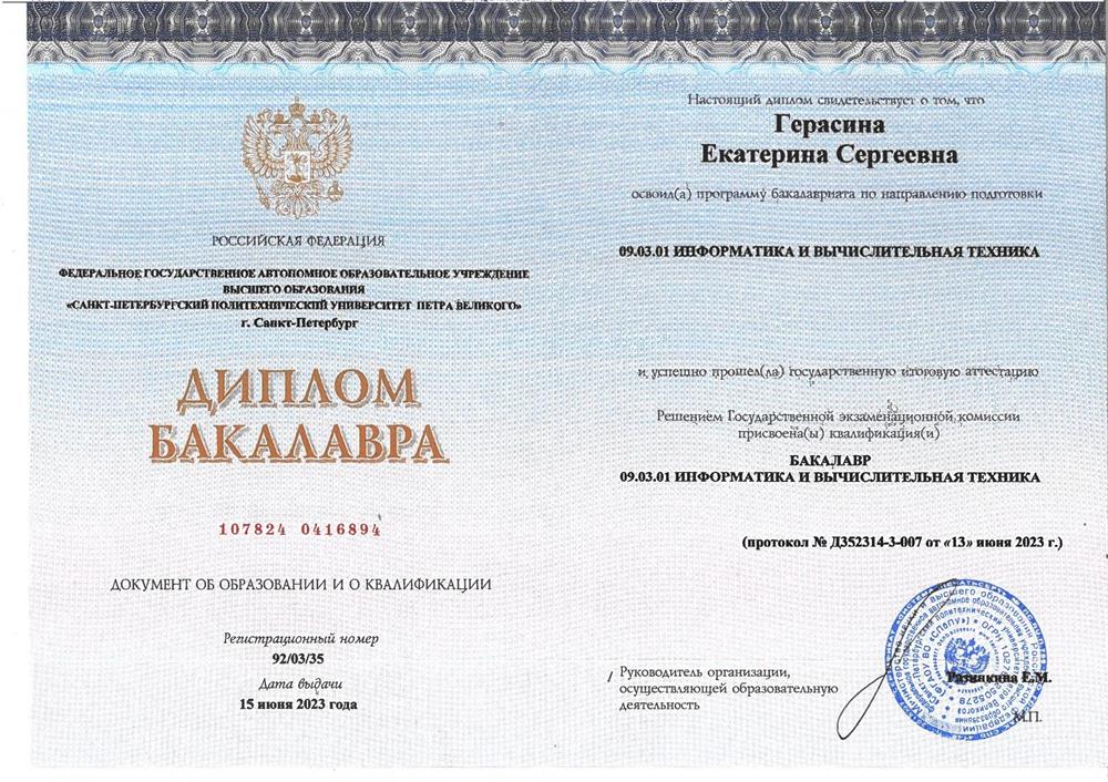 Диплом Бакалавра
