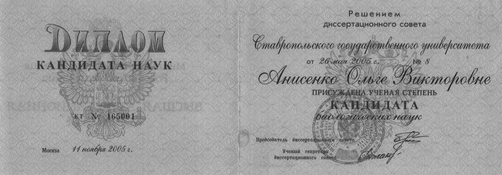 Диплом кандидата наук