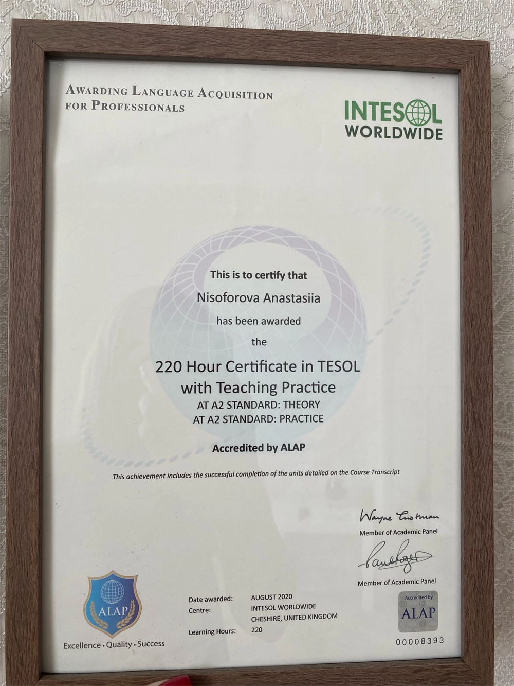 TESOL  certificate 