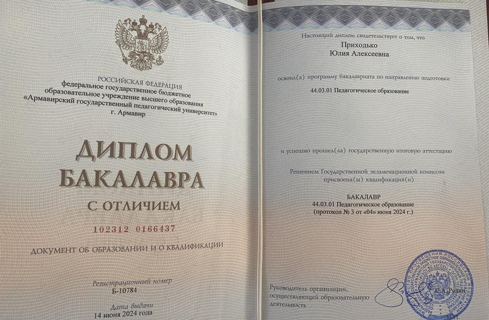 Диплом бакалавра с отличием