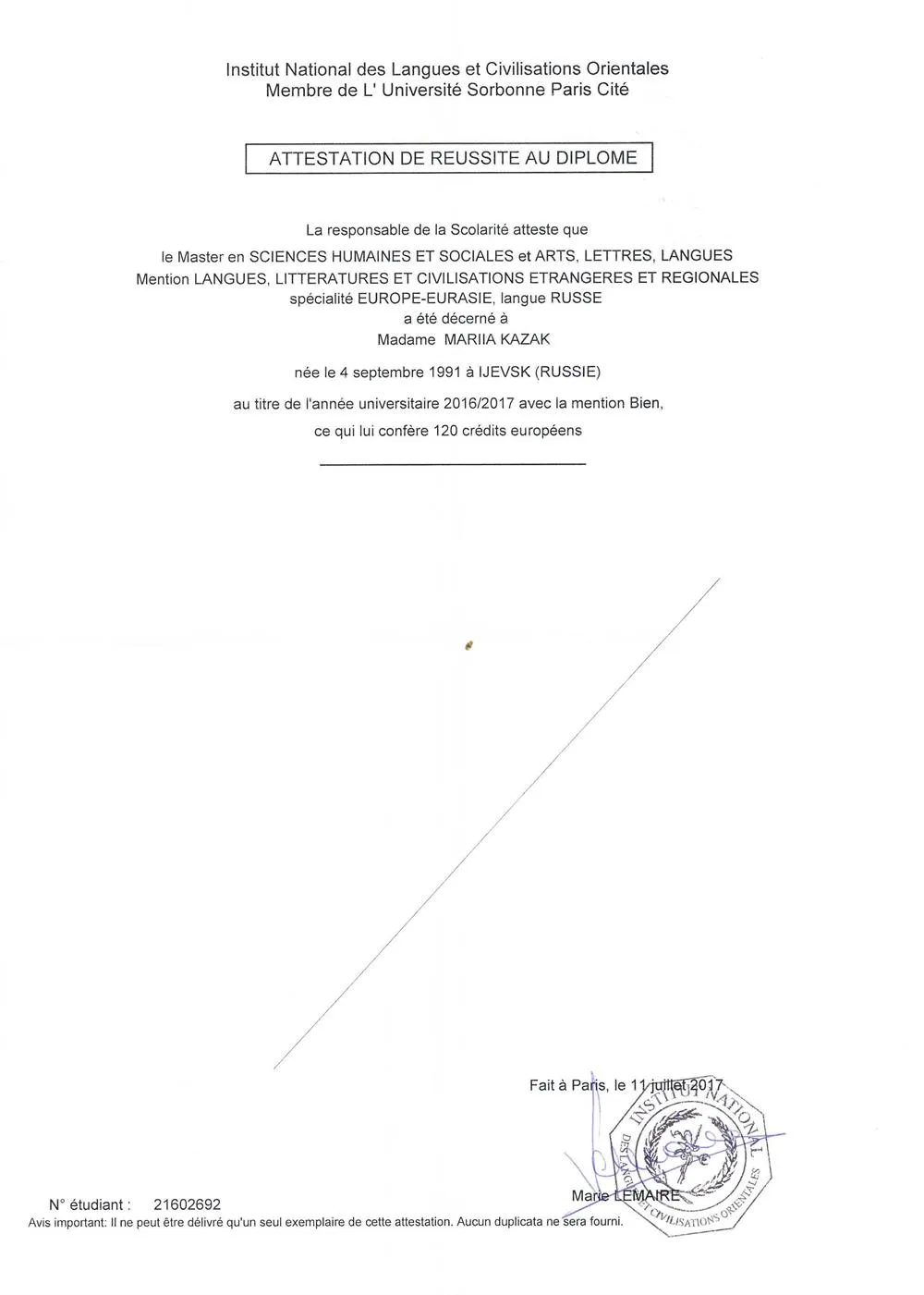 MASTER 2 Inalco - Universite Sorbonne Nouvelle