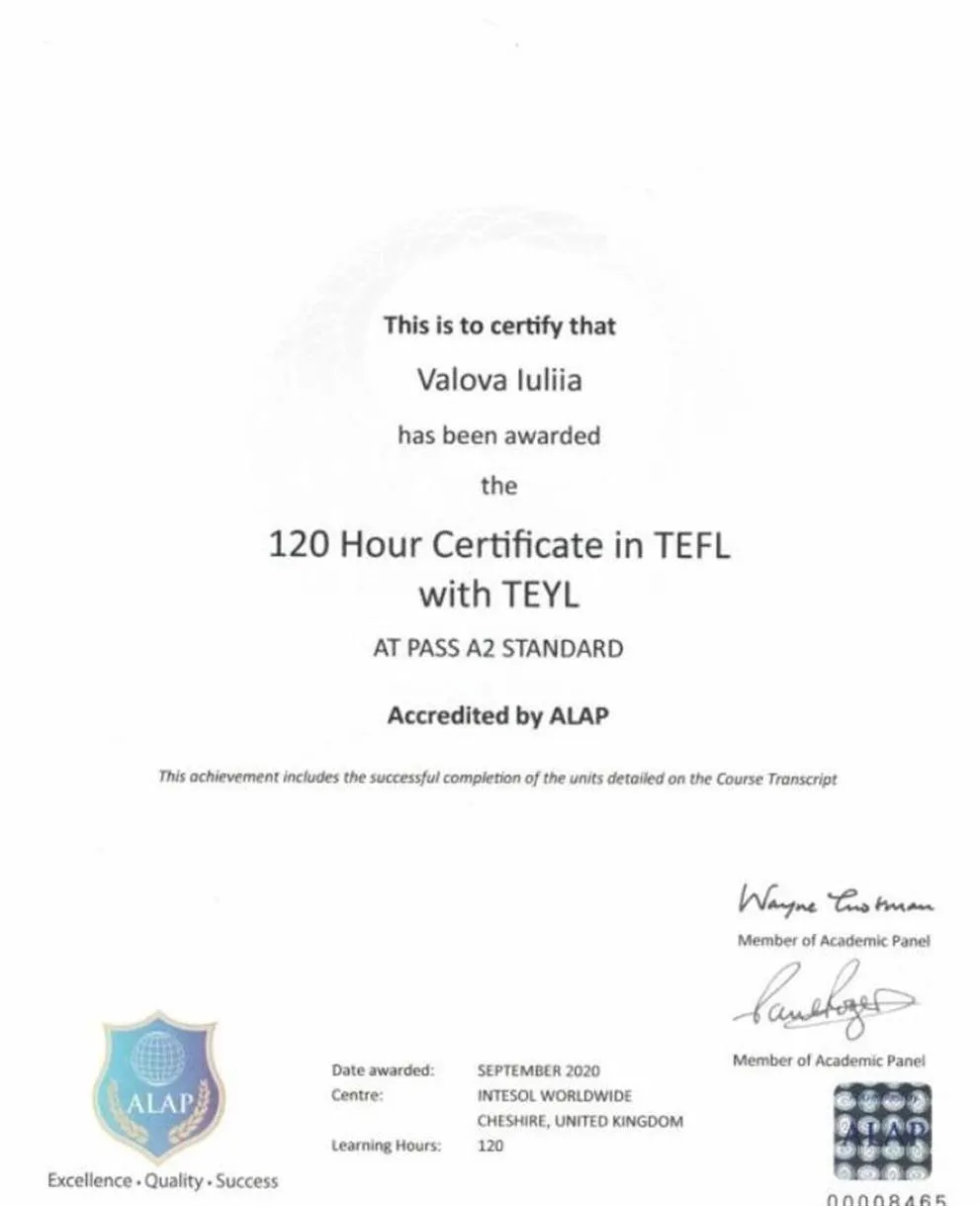 Tefl certificate