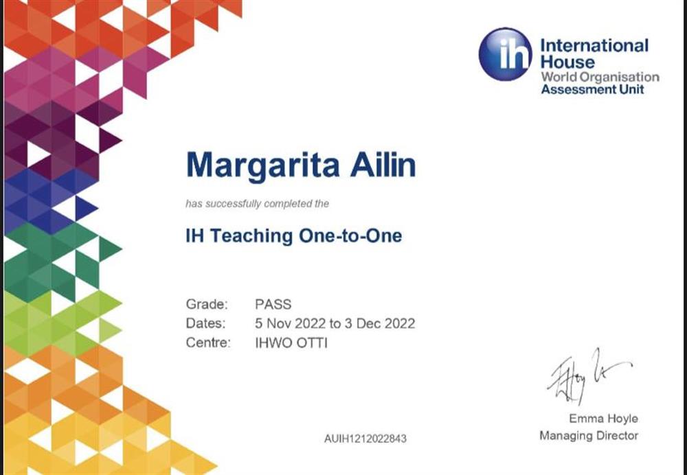 IH Teaching One-to-One
