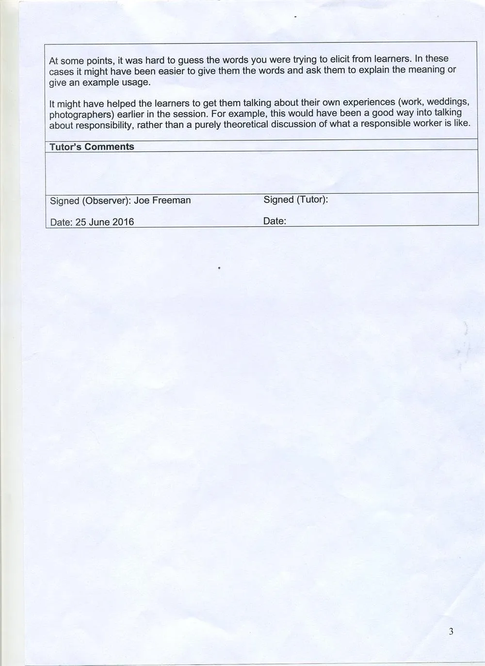 Отчет о результатах инспекции урока OFSTED
