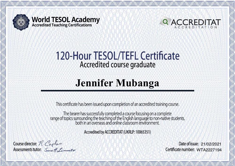 TESOL Certificate 