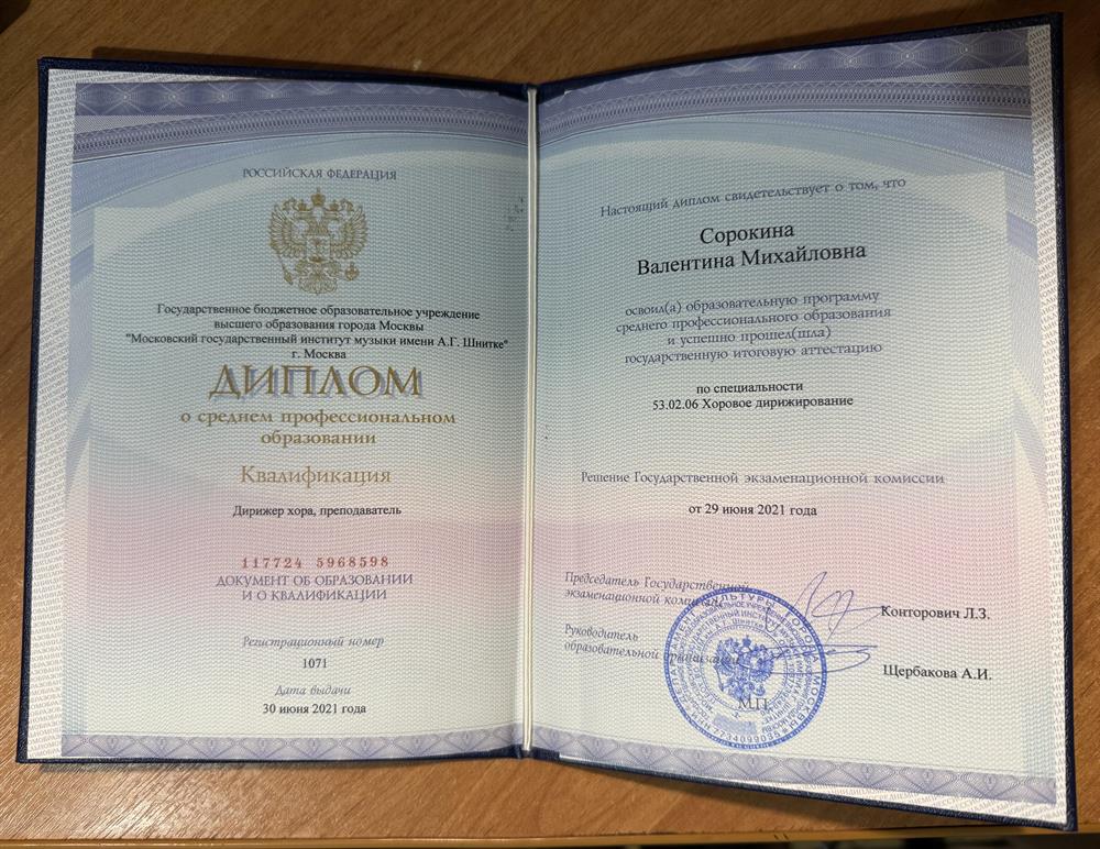 Профессиональное музыкальное образование 