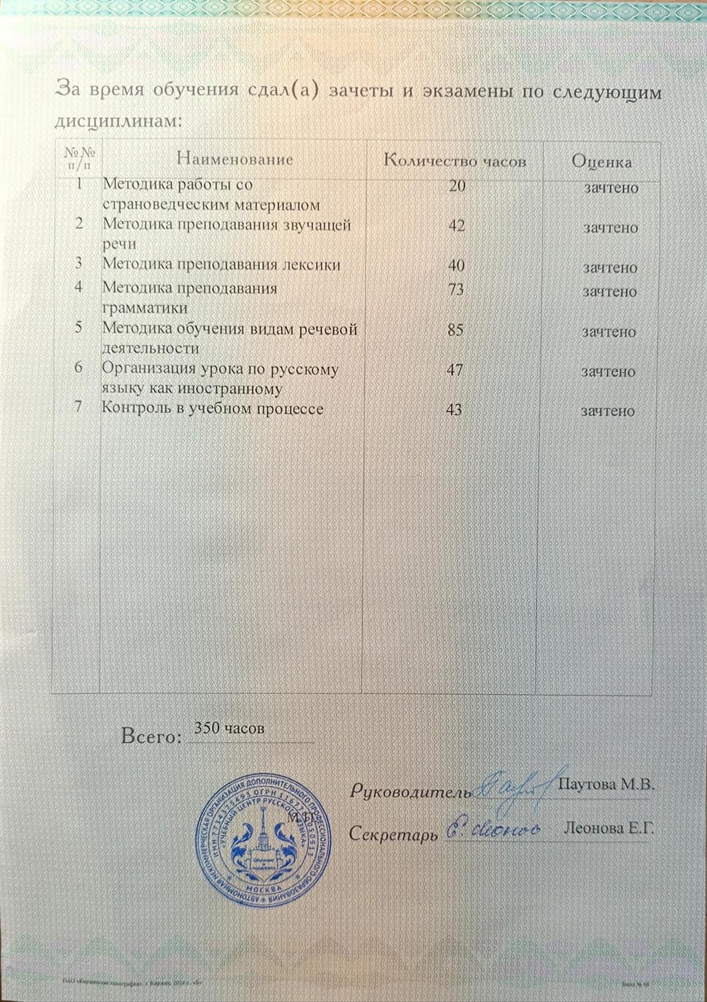 Профессиональная переподготовка "преподаватель русского как иностранного" (РКИ)