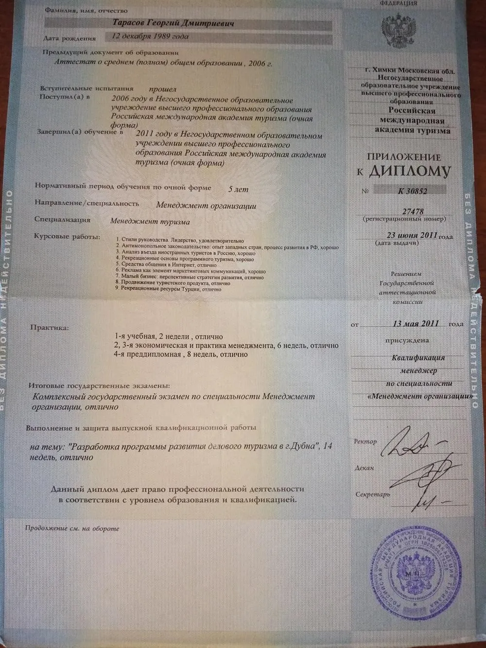 Диплом приложение