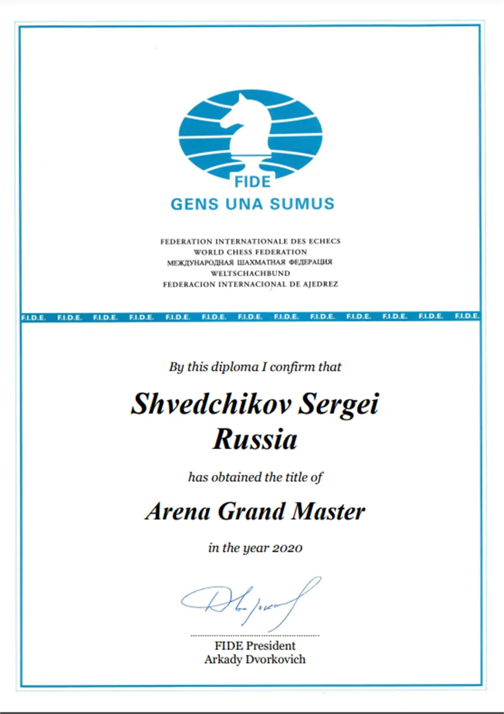 Grandmaster FIDE arena