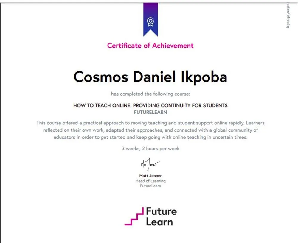 British Council Certificate