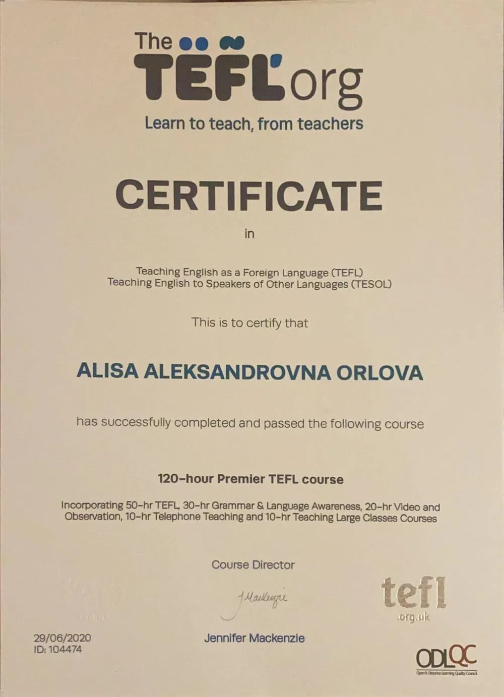 TEFL 120+