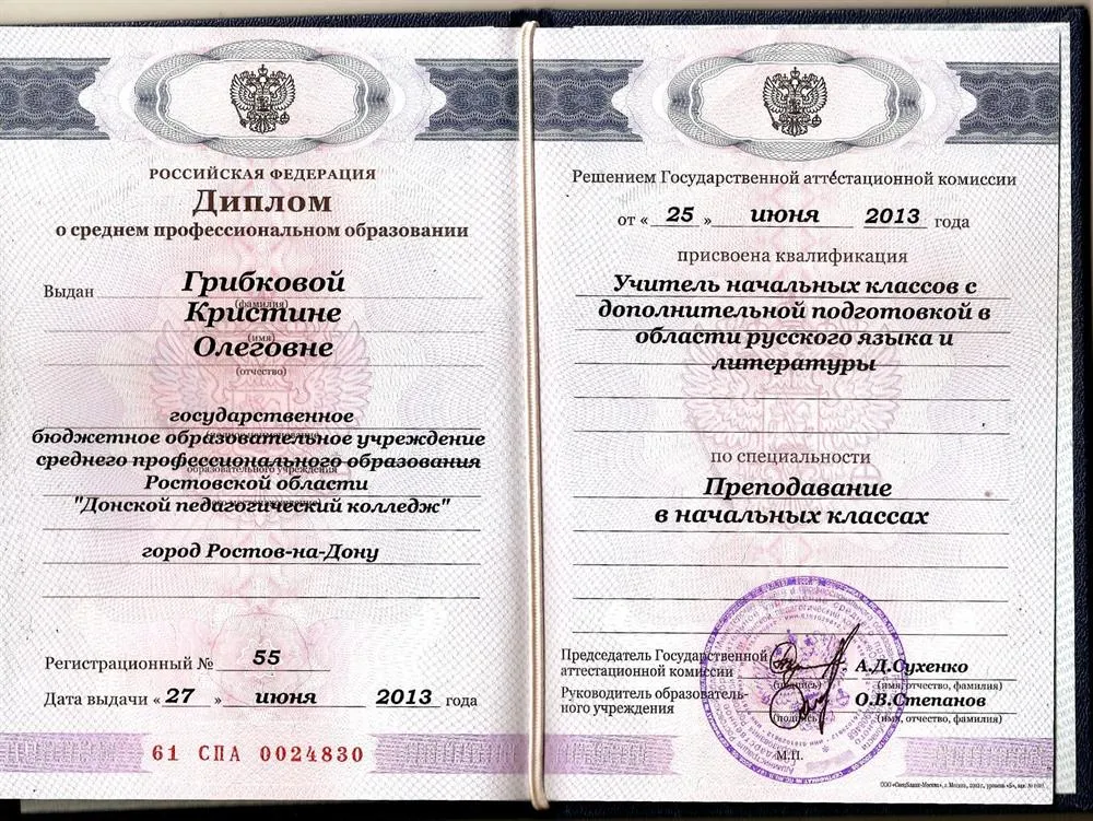 Учитель нач. классов с доп. специализацией в области русского языка и литературы