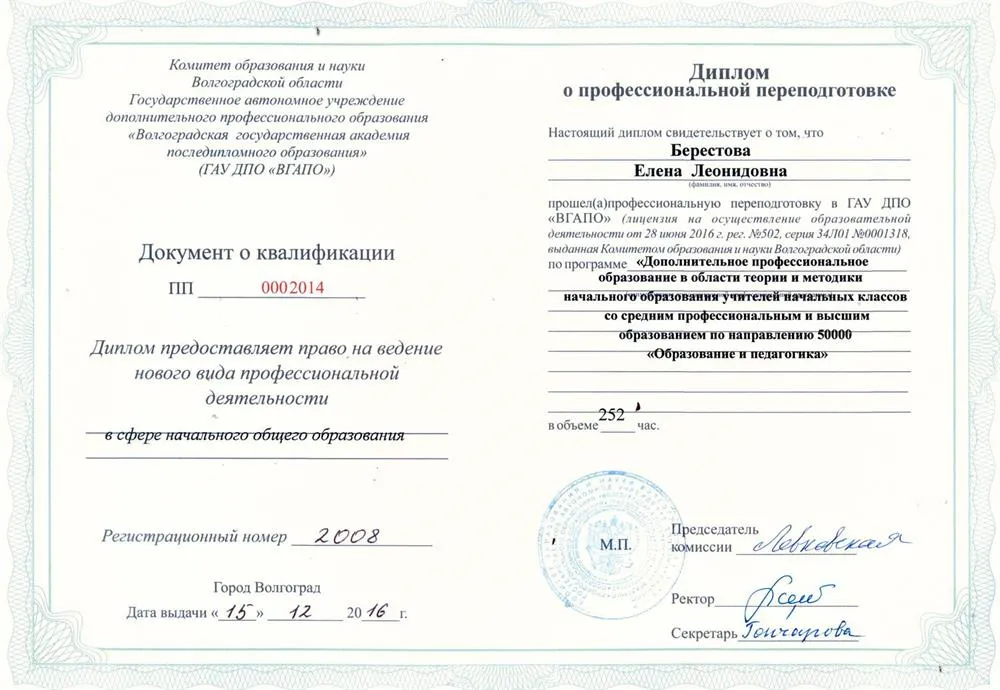 Учитель начальных классов