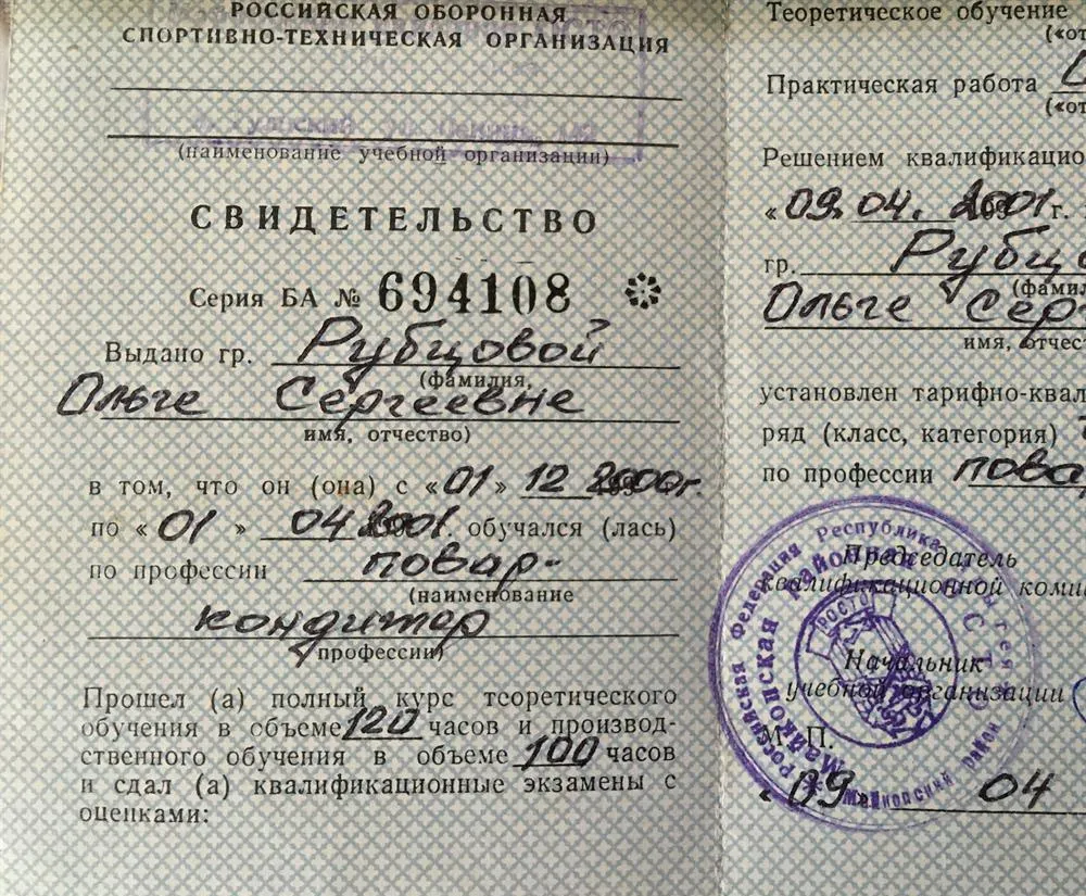 Свидетельство