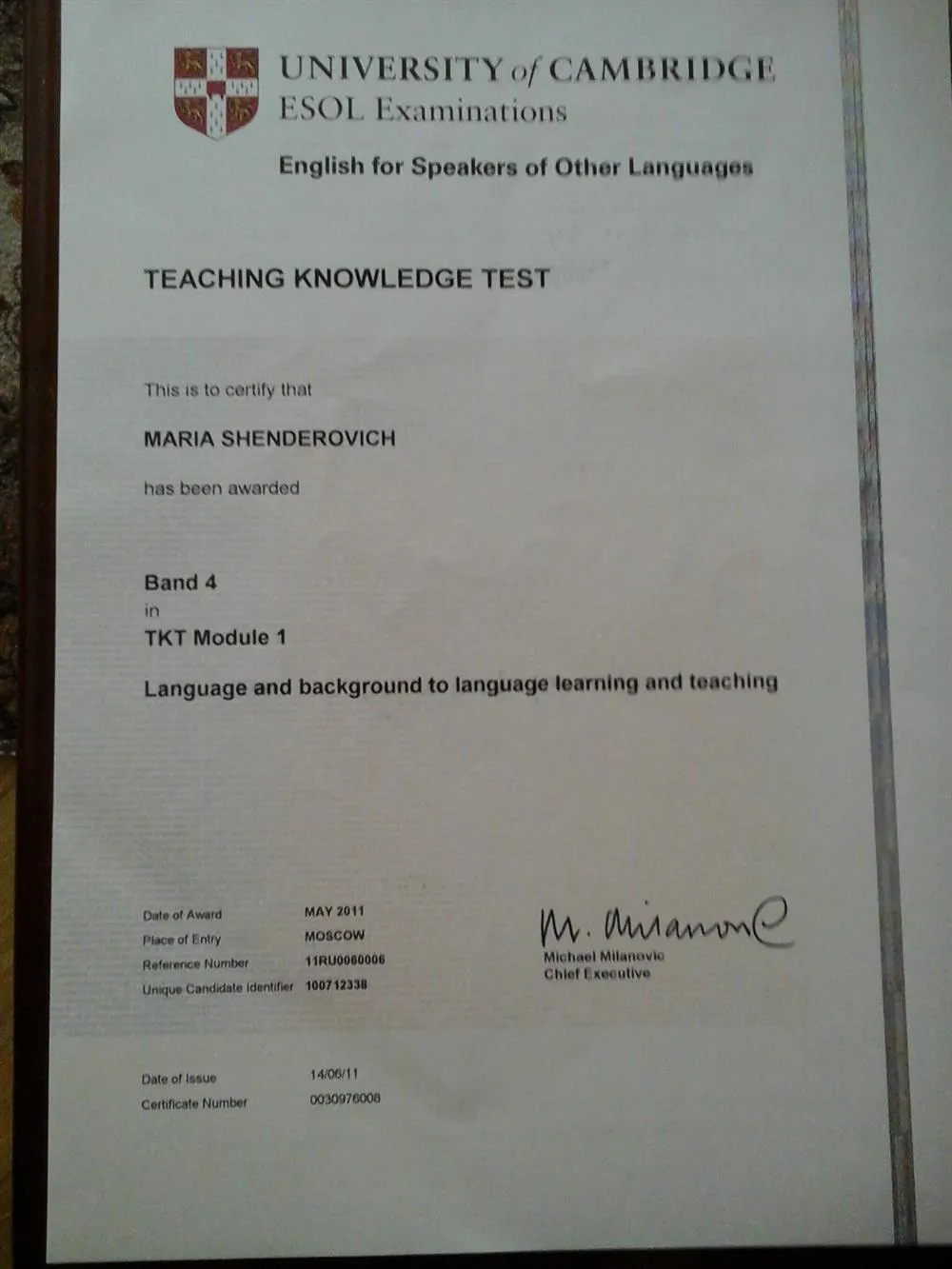 Teaching Knowledge Test Module 1