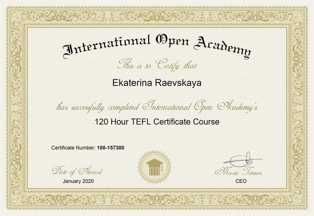 TEFL certificate