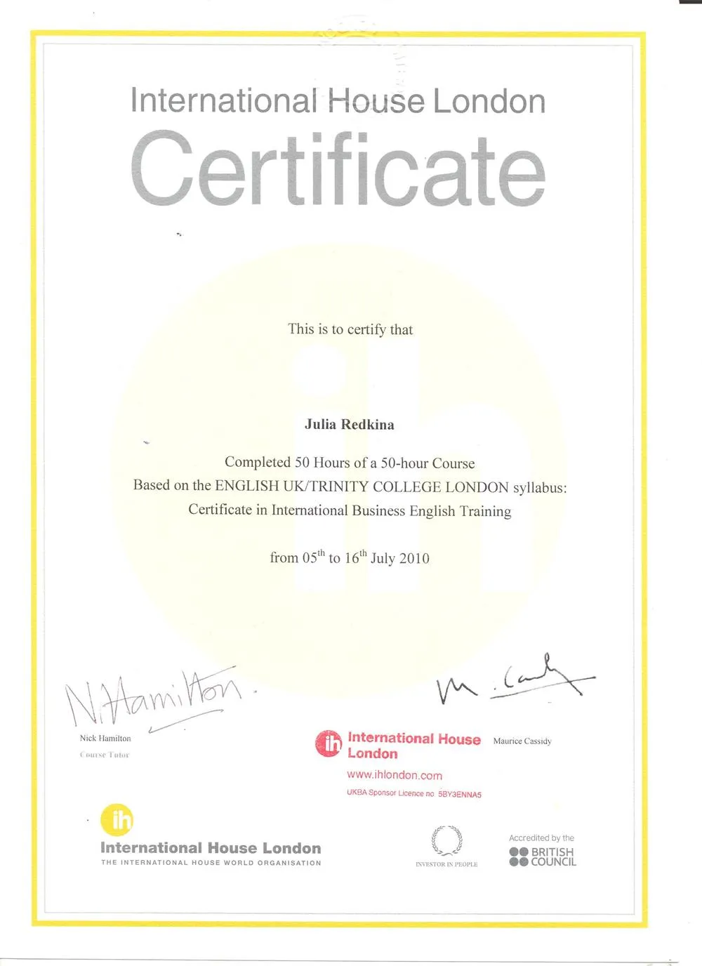 TESOL Certificate