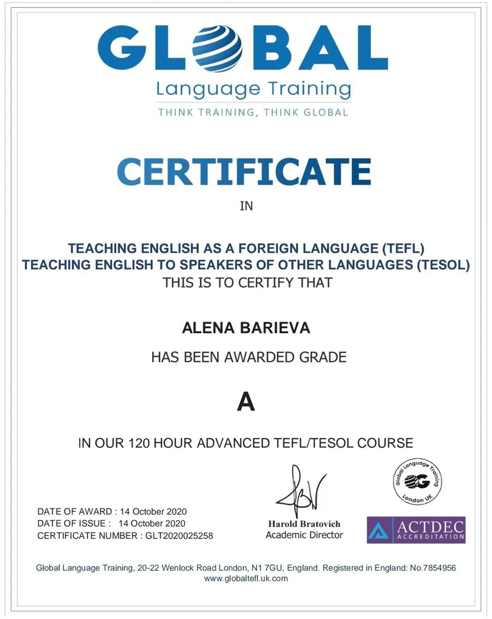 TEFL/TESOL Certificate 